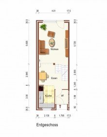 Grundriss EG + Kaarst West + Reihenmittelhaus + ca. 115 m� Wohnfl�che + Garage + Aussenstellplatz +