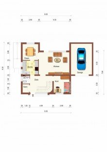 Grundriss EG + Kaarst + freistehende Einfamilienhaus + 106 m� Wohnfl�che + 408 m� Grundst�ck + 1969