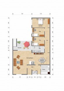 Erdgeschoss Kaarst-Zentrum + Bungalow +  Bj. 1970 + ca. 135 m� Wohnfl�che + ca. 386 m� Grundst�ck + 2 Garagen