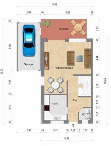 Erdgeschoss + Kaarst + DHH + Bj. 2003 + 111 m� Wohnfl�che + 222 m� Grundst�ck +  Garage +
